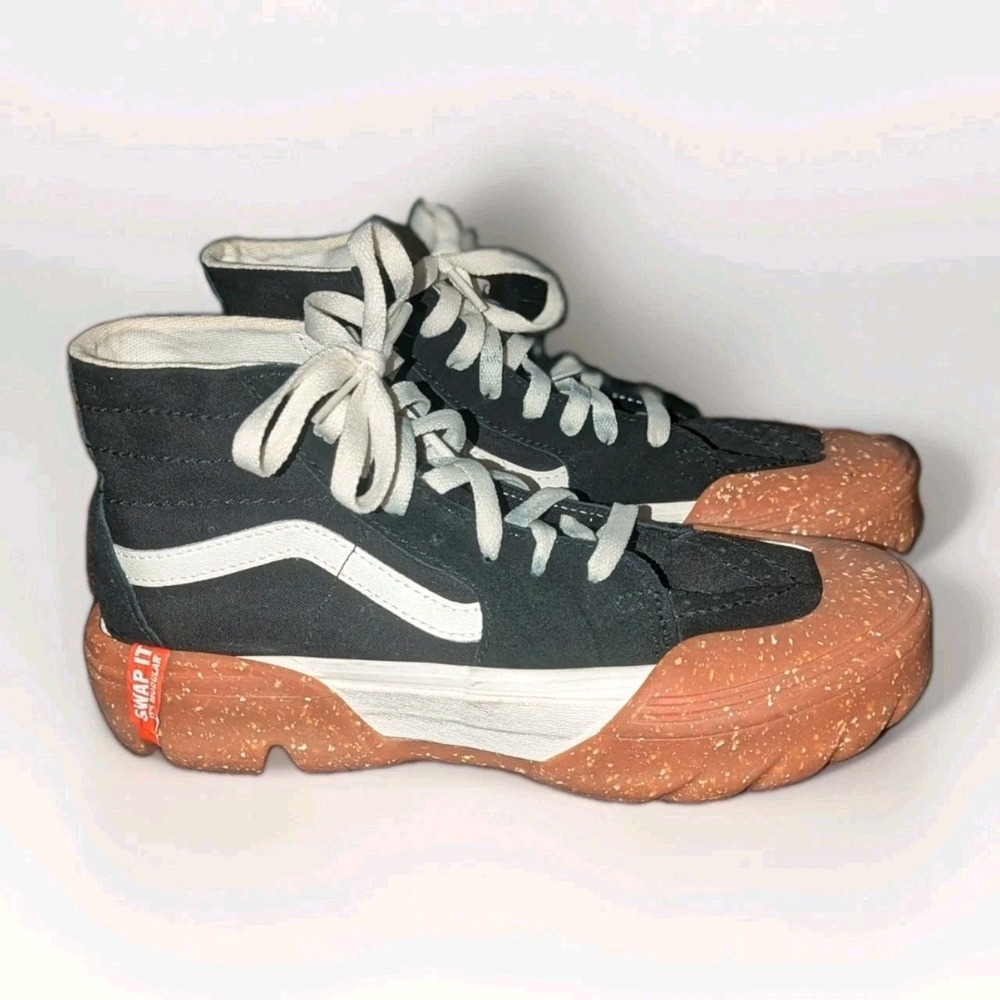 Y2K Chunky Platform Sneakers Vans SK8-Hi Tapered Modular Swap It Black M6‎ W7.5